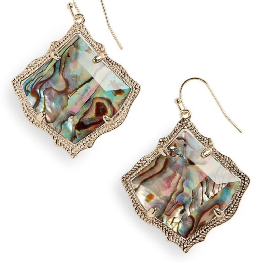 Kendra Scott abalone shell gold earrings